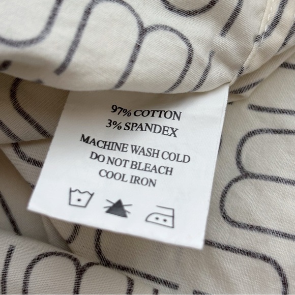 Winter & Miggs Button Front Shirt 6 Cream Brown Logo WM - Picture 7 of 8